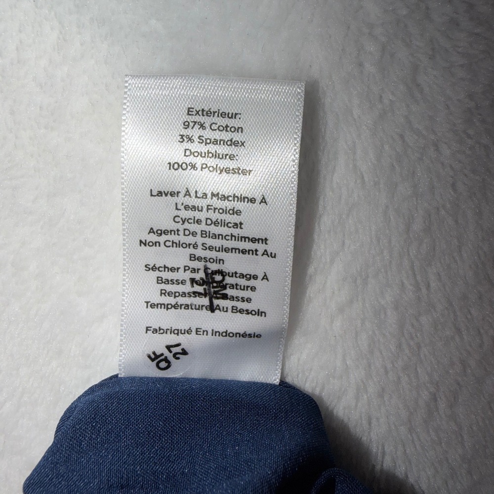 Talbots Womens Navy Blue Tropical Hibiscus Floral A-Line Mini Skirt Size 10 - Picture 7 of 7